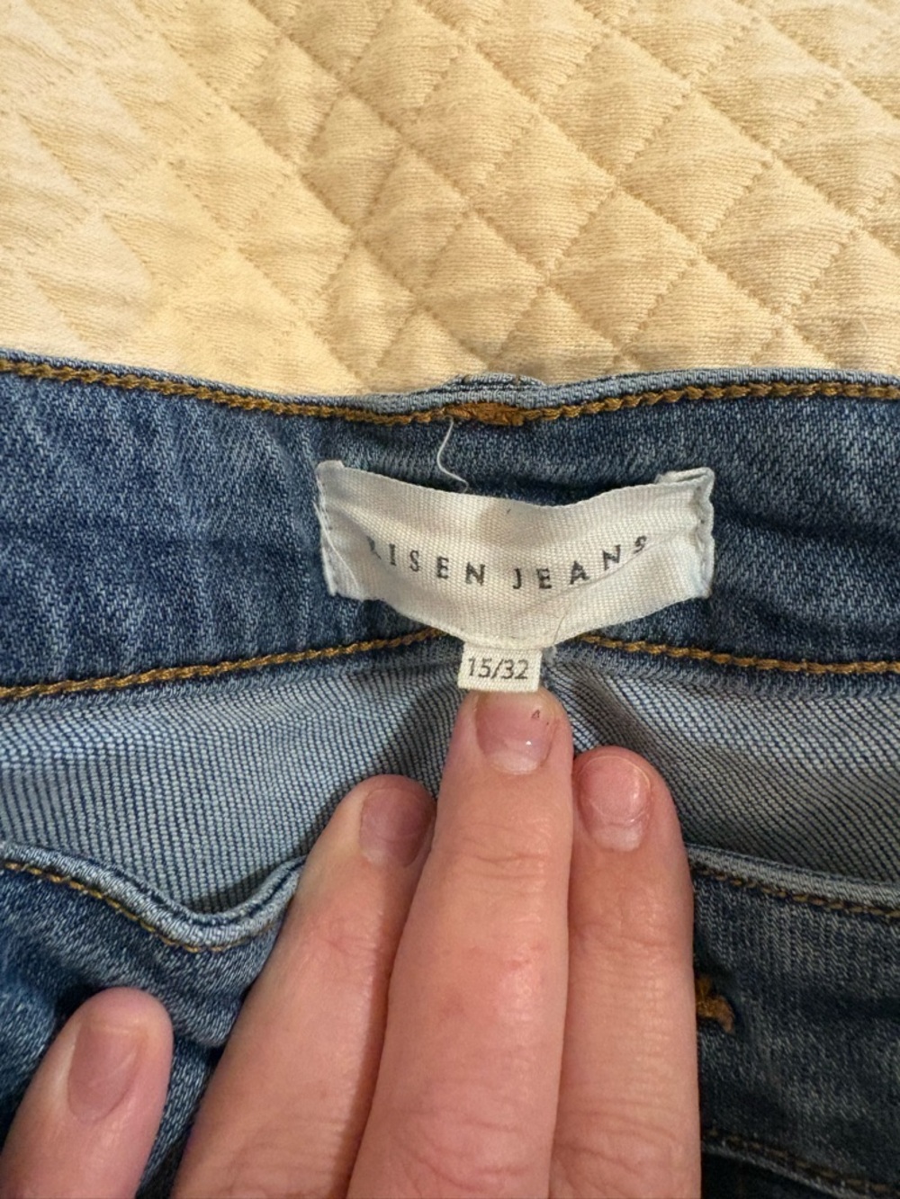 Risen Wide Leg Cuff Jeans Size 15 - Picture 2 of 2